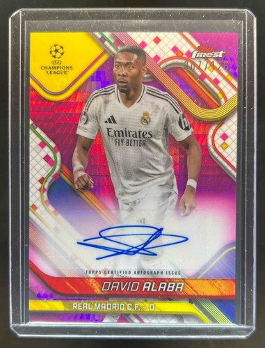 David Alaba 2024 Panini Finest UEFA Rosa Prisma Rifrattore /125