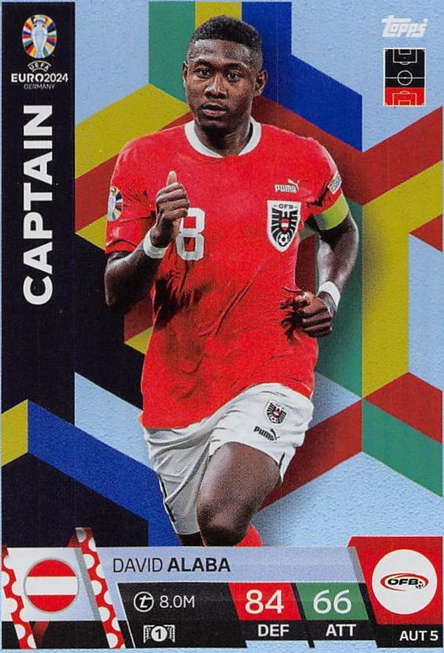 David Alaba 2024 Topps Match Attax UEFA EURO