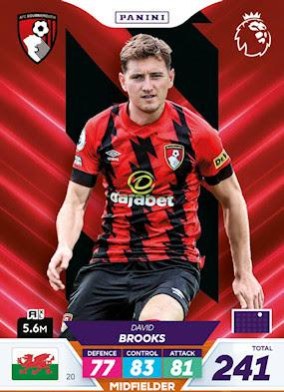 David Brooks 2023 Panini Adrenalyn XL Premier League Plus