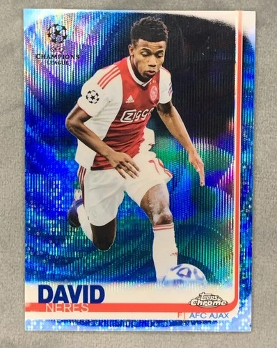 David Neres 2018 Topps Champions League Chrome Blue Wave /75