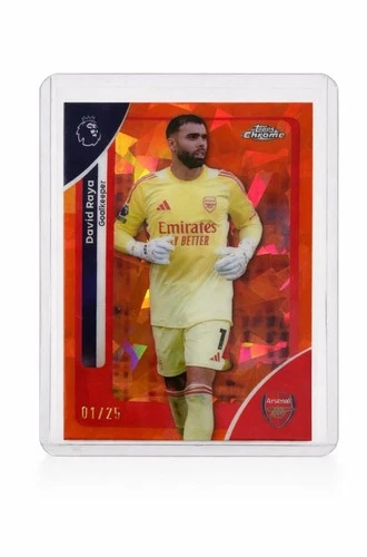 David Raya 2025 Topps Chrome Sapphire /25 and /99