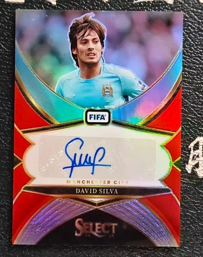 David Silva 2024 Panini Seleziona Firme FIFA Red Prizm