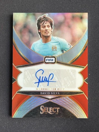 David Silva 2025 Panini Seleziona Firme FIFA Red Prizm
