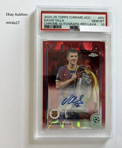 David Villa 2024 Topps Cromo Rojo Lava /5