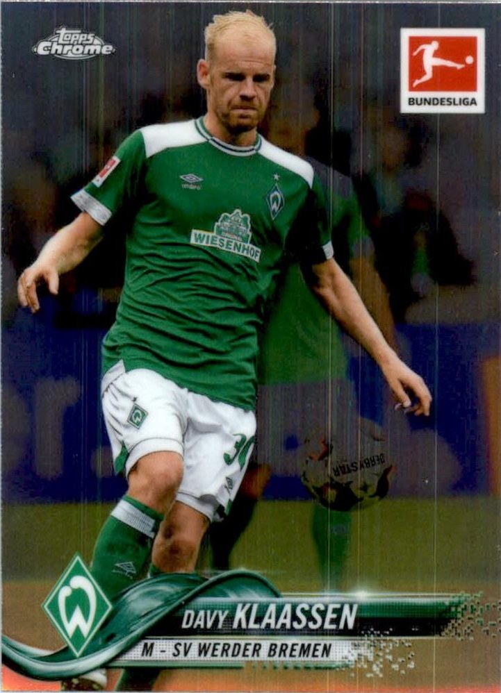 Davy Klaassen 2018 Topps Chrome Bundesliga 55