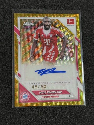 Dayot Upamecano 2025 Topps Bundesliga Chrome Gold Wave /50