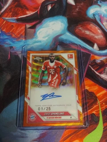 Dayot Upamecano 2025 Topps Chrome Orange Wave Refractor /25
