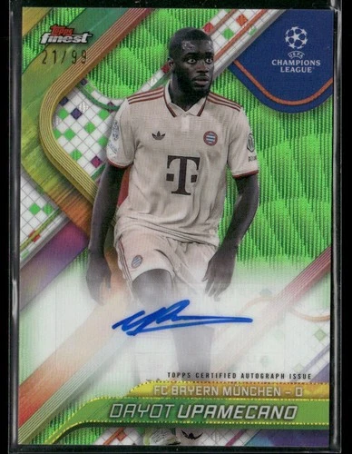 Dayot Upamecano 2024 Topps Finest Neon Green Wave /99