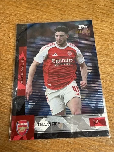 Declan Rice 2025 Topps Arsenal Team Set Cracked Ice /150