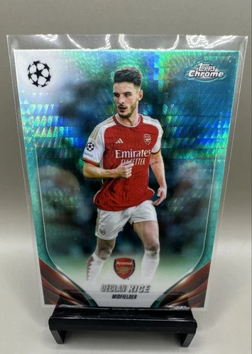 Declan Rice 2024 Topps Chrome Aqua Prism Refractor