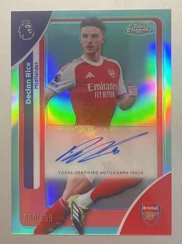 Declan Rice 2025 Topps Chrome Aqua Refractor /199