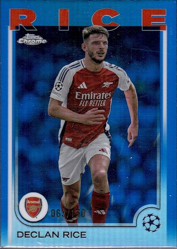 Declan Rice 2024 Topps Chrome Blue Refractor /150