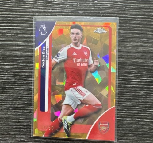 Declan Rice 2025 Topps Chrome Gold Wave /50