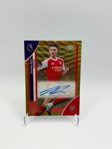 Declan Rice 2026 Topps Chrome Gold Wave Refractor /50
