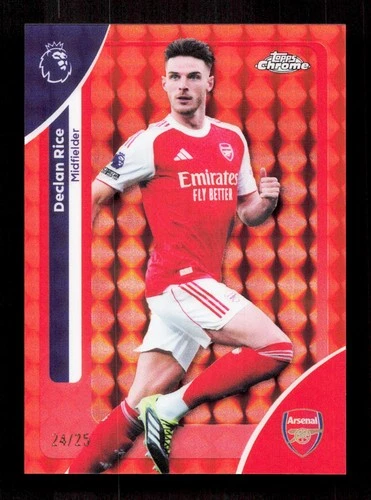 Declan Rice 2026 Topps Chrome Premier League Orange Geometric /25
