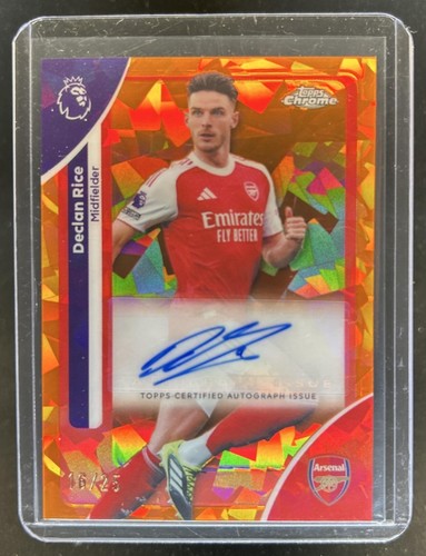 Declan Rice 2026 Topps Chrome Sapphire Premier League Orange Refractor /25