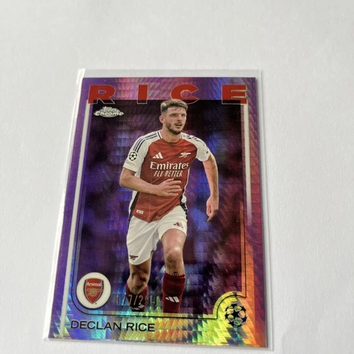 Declan Rice 2024 Topps Chrome UEFA Violet Prism Refractor /299