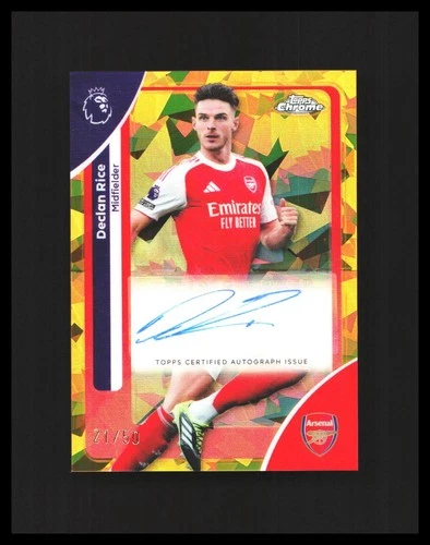 Declan Rice 2026 Panini Cromo Zafiro Premier League Oro /50