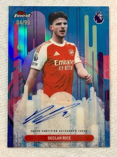 Declan Rice 2025 Topps Finest Blue Refractor /99