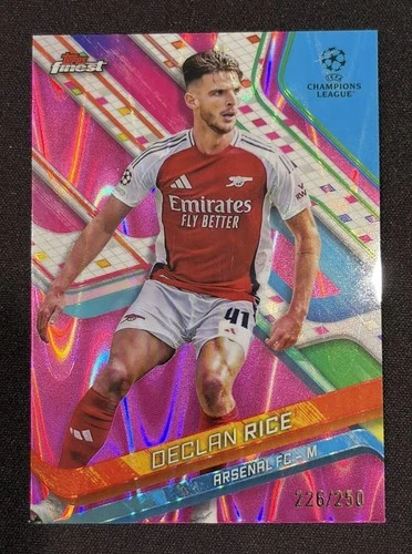 Declan Rice 2024 Topps Finest Pink RayWave /250