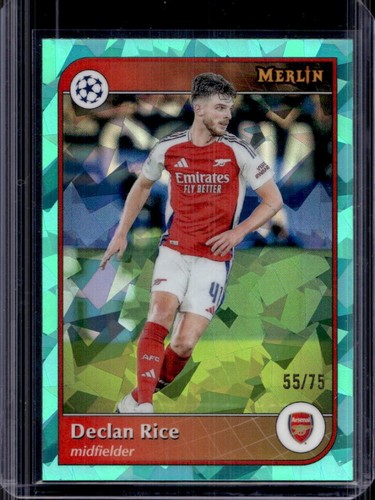 Declan Rice 2024 Topps Merlin Chrome Aqua Atomic Refractor /75