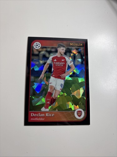 Declan Rice 2025 Topps Merlin Chrome Black Atomic Ice /10