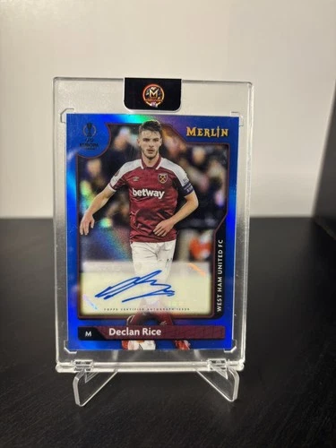 Declan Rice 2021 Topps Merlin Chrome Blue Refractor /75