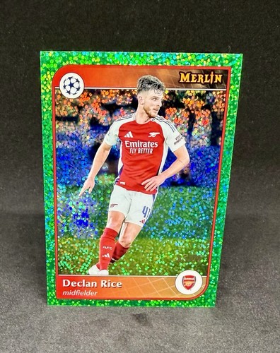 Declan Rice 2024 Topps Merlin Chrome Green Speckle /99