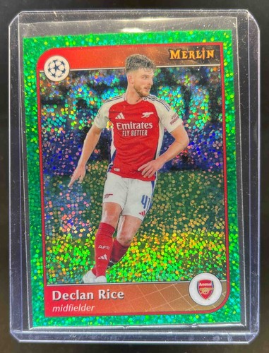Declan Rice 2024 Topps Merlin Chrome Green Speckle Refractor /99