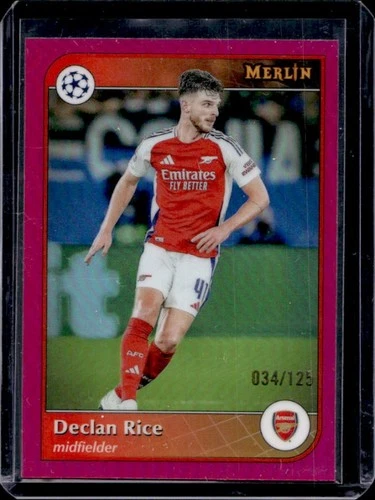 Declan Rice 2024 Topps Merlin Chrome UEFA Magenta Refractor /125