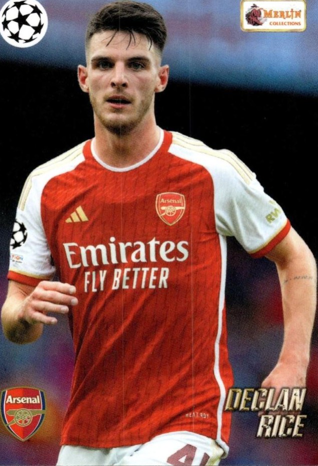 Declan Rice 2023 Topps Merlin Heritage UEFA Club Competitions