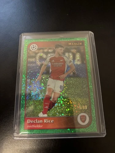 Declan Rice 2024 Topps Merlin UEFA Green Speckle Refractor /99