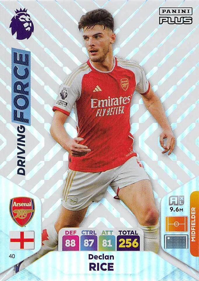 Declan Rice 2024 Panini Adrenalyn XL Premier League Plus