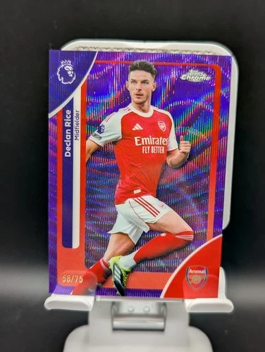 Declan Rice 2026 Topps Premier League Chrome Purple Raywave /75