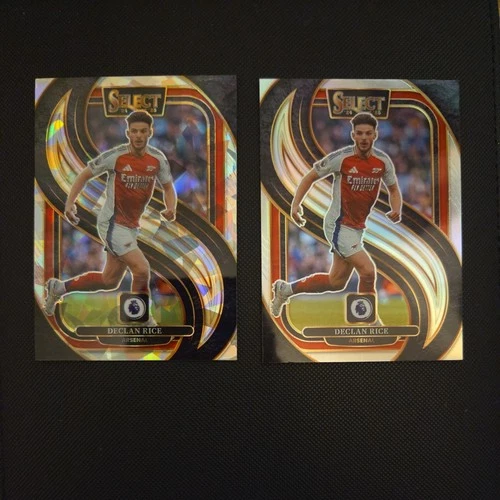 Declan Rice 2024 Panini Select Ghiaccio e Argento Prizm