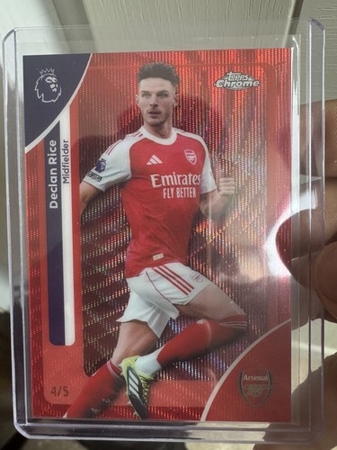 Declan Rice 2025 Topps Chrome Premier League Red Refractor /5