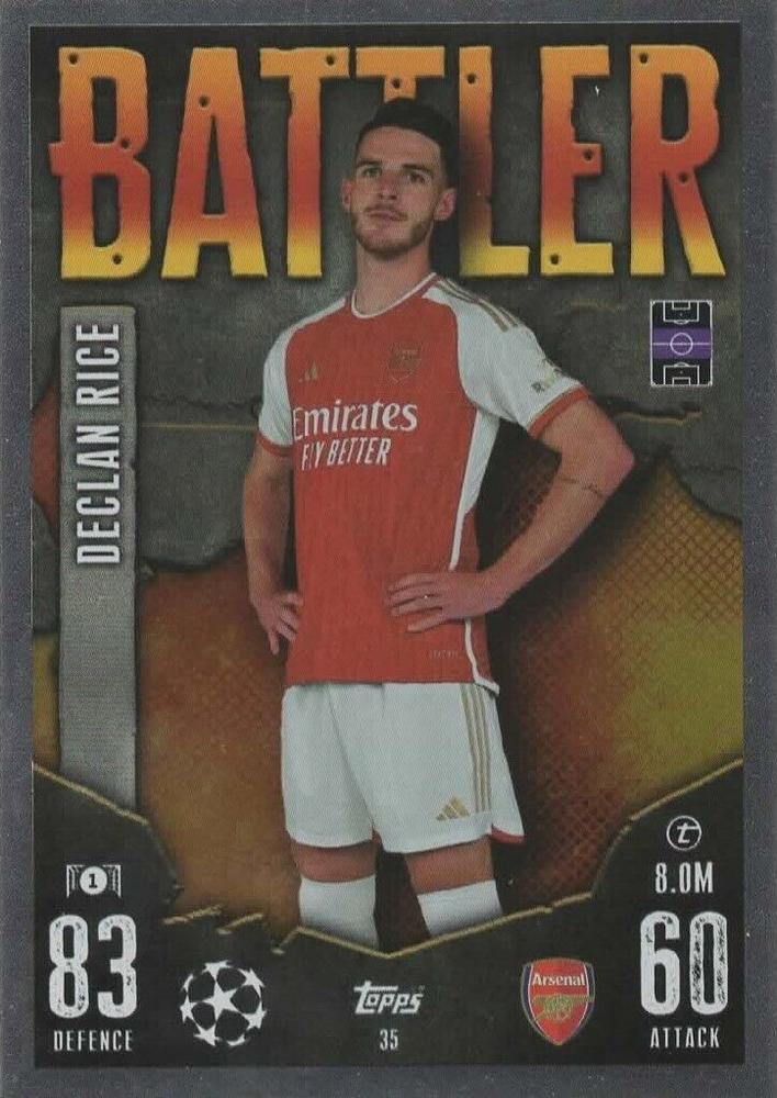 Declan Rice 2023 Topps Match Attax UEFA Club Competitions