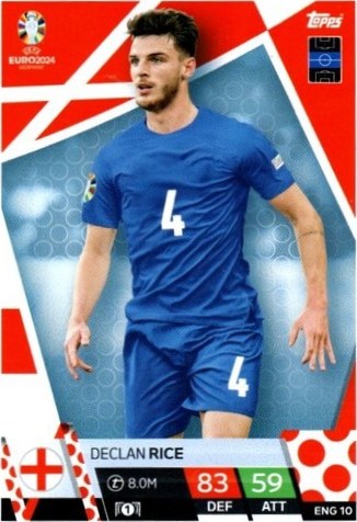 Declan Rice 2024 Topps Match Attax UEFA EURO