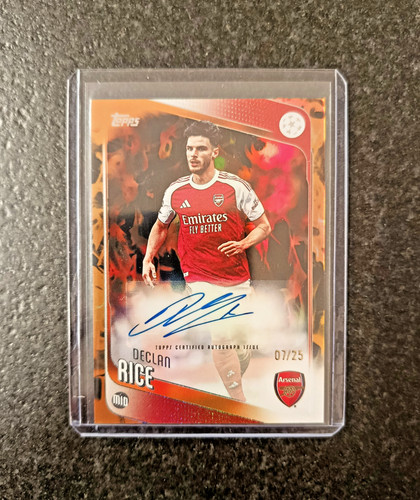 Declan Rice 2025 Topps UCC Flagship Orange Inferno /25
