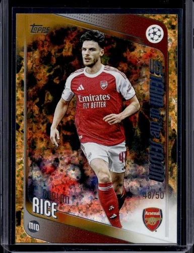 Declan Rice 2025 Topps UEFA Club Competitions Gold /50