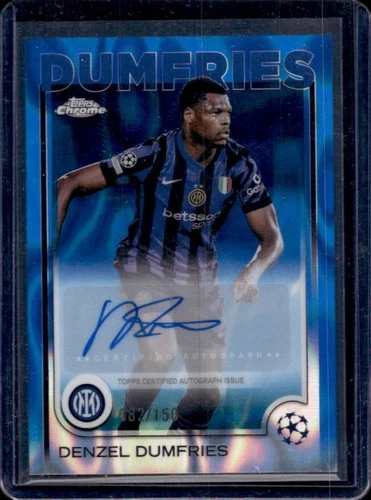 Denzel Dumfries 2024 Topps Chrome Blue Lava Refractor /150