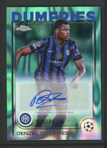 Denzel Dumfries 2025 Topps Chrome Lava Aqua 008/199