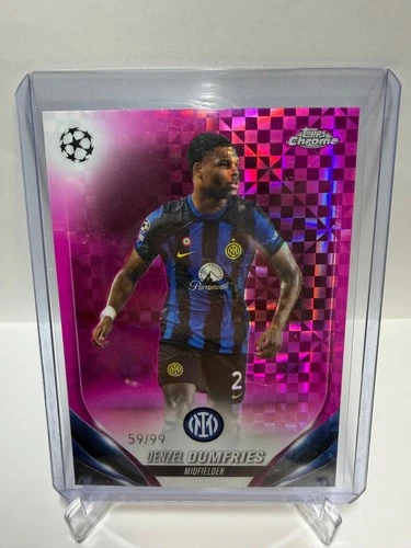 Denzel Dumfries 2023 Topps Chrome Magenta X-Fractor /99