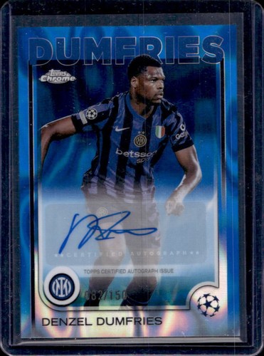 Denzel Dumfries 2024 Topps Chrome UEFA Blue Lava Refractor /150