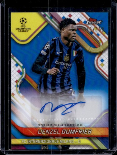 Denzel Dumfries 2024 Panini Finest Blue Refractor /150