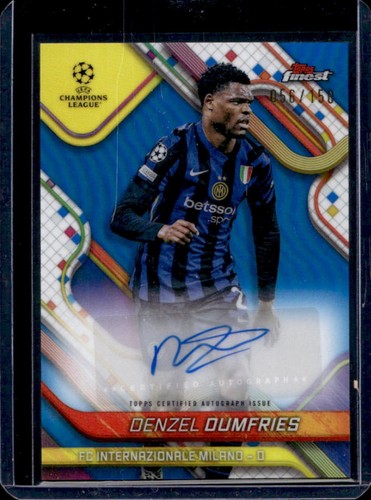 Denzel Dumfries 2024 Topps Finest Blue Refractor /150