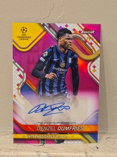 Denzel Dumfries 2024 Topps Finest True Magenta Prism Refractor /75