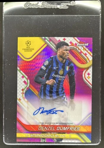 Denzel Dumfries 2024 Topps Finest UEFA Pink Shimmer /125