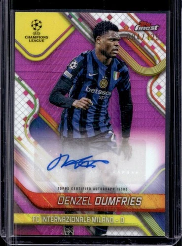 Denzel Dumfries 2024 Panini Finest UEFA Rosa Prisma Rifrattore /125