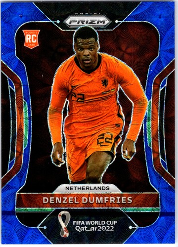 Denzel Dumfries 2022 Panini Prizm FIFA World Cup Blue Choice /135